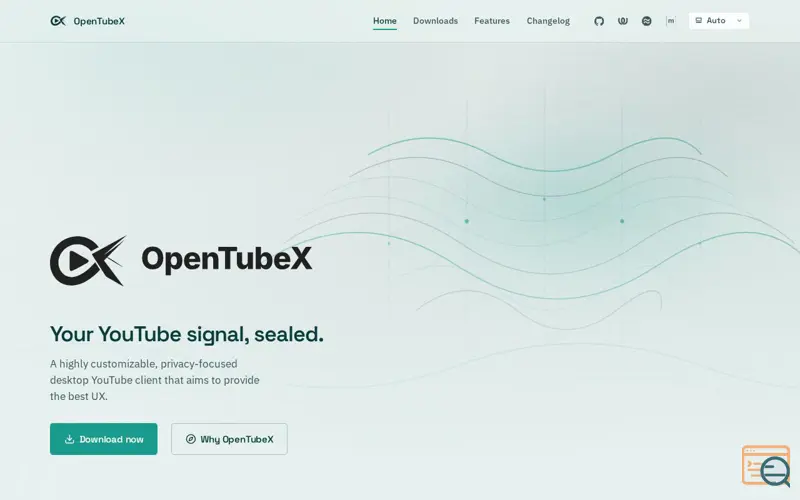 Screenshot of OpenTubeX