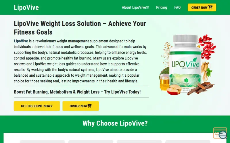 Screenshot of LipoVive™