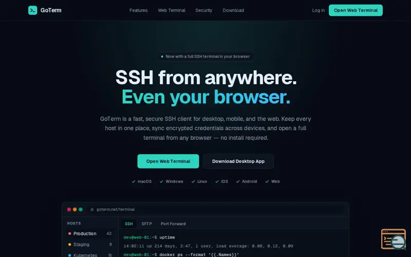 Screenshot of GoTerm