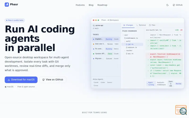 Screenshot of Phasr