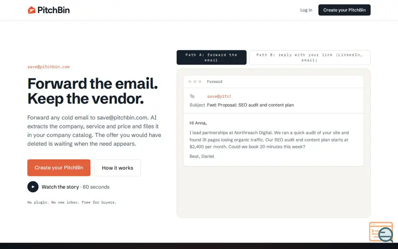 Screenshot of PitchBin
