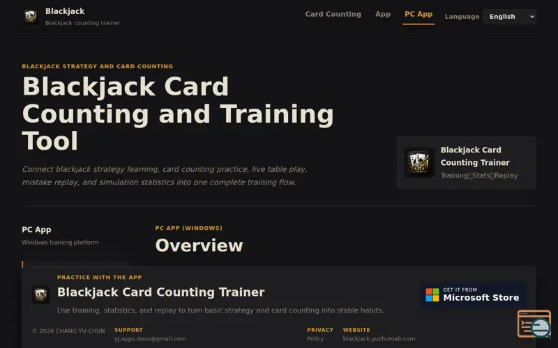 Screenshot of Blackjack Counting Trainer PC (Windows)