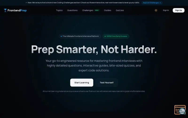 Screenshot of FrontendPrep