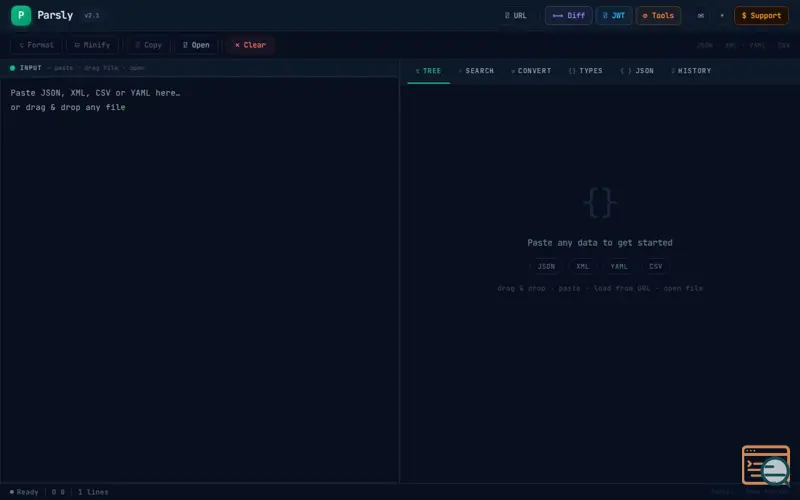 Screenshot of Parsly