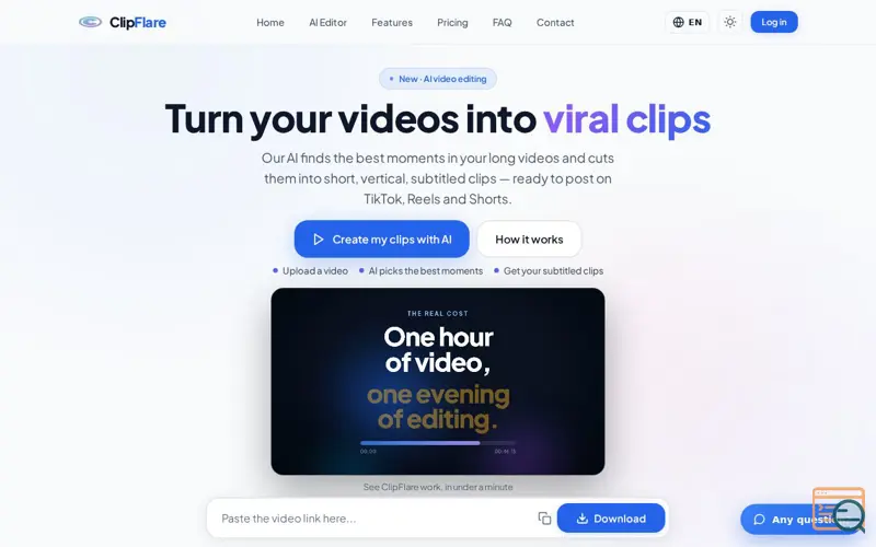 Screenshot of ClipFlare
