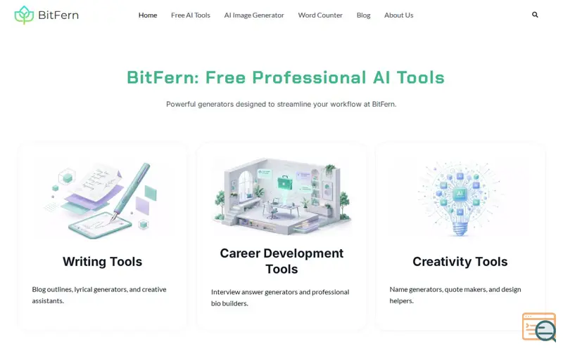 Screenshot of BitFern, a launch using SiteGround