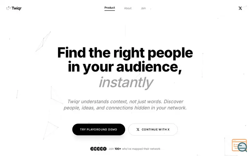 Screenshot of Twiqr
