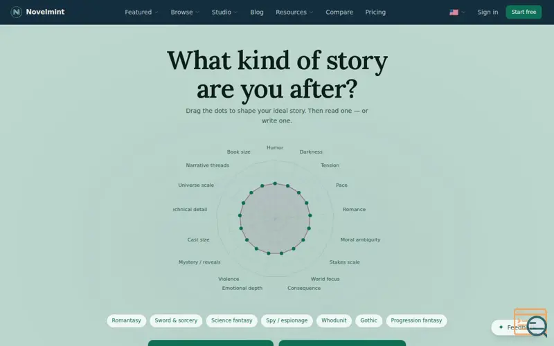 Screenshot of Novelmint