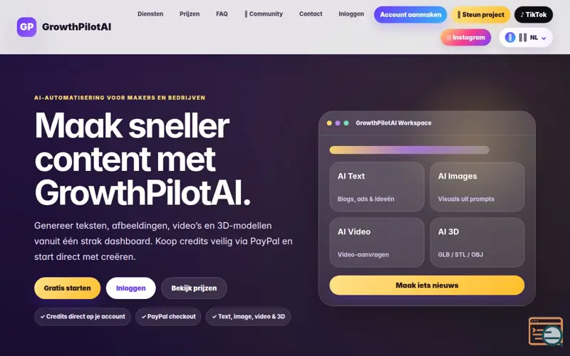Screenshot of GrowthPilot AI First Release