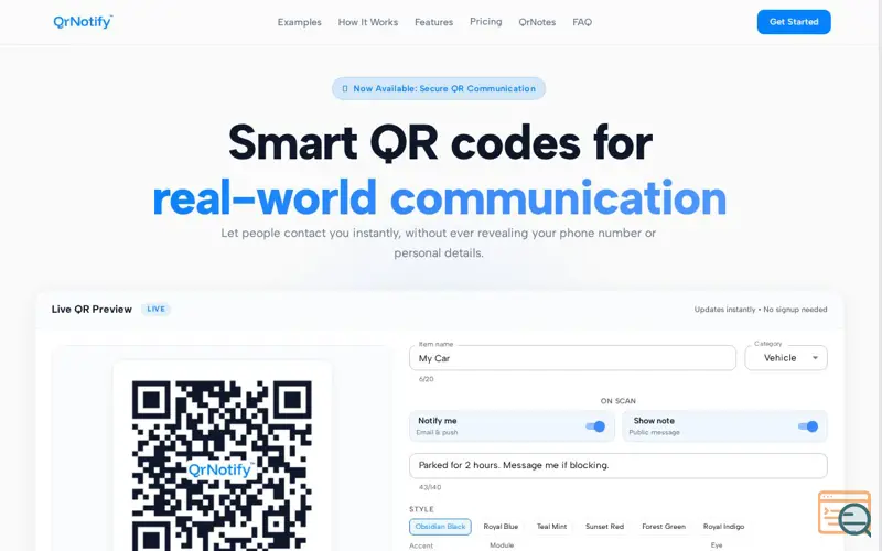 Screenshot of QrNotify