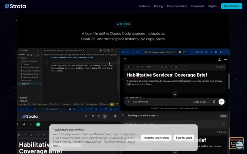 Screenshot of Strata