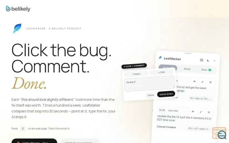 Screenshot of LeafMarker