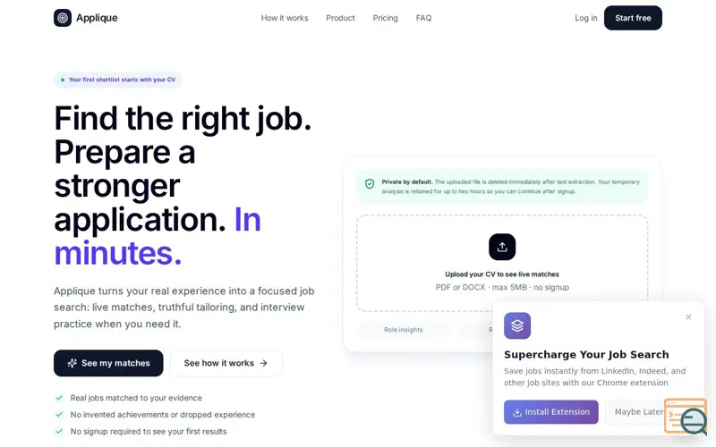 Screenshot of Applique AI