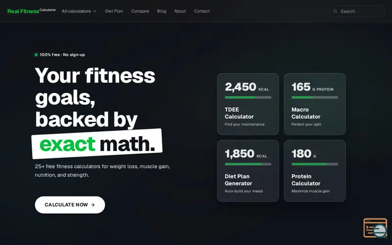 Screenshot of Real Fitness Calculator