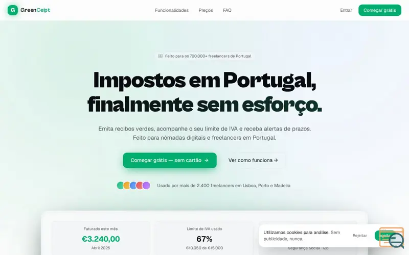 Screenshot of GreenCeipt
