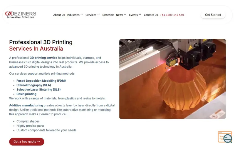 Screenshot of Cad Deziners, a launch using Drag and Drop Multiple File Upload - Contact Form 7