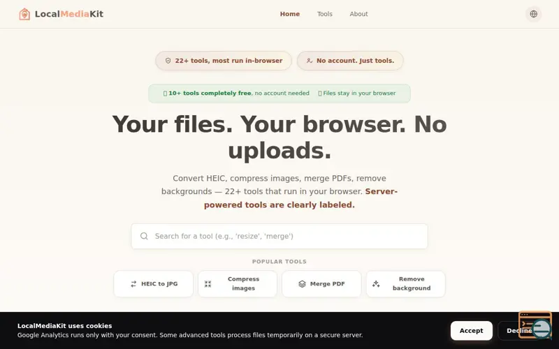 Screenshot of LocalMediaKit