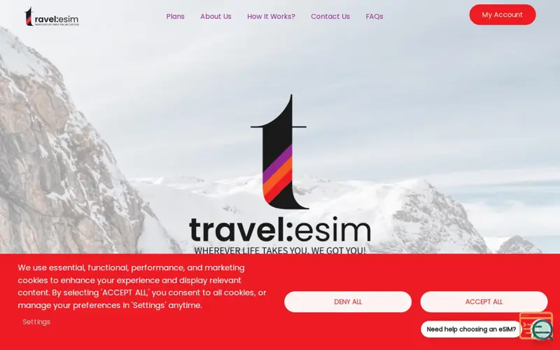 Screenshot of Travel eSIM