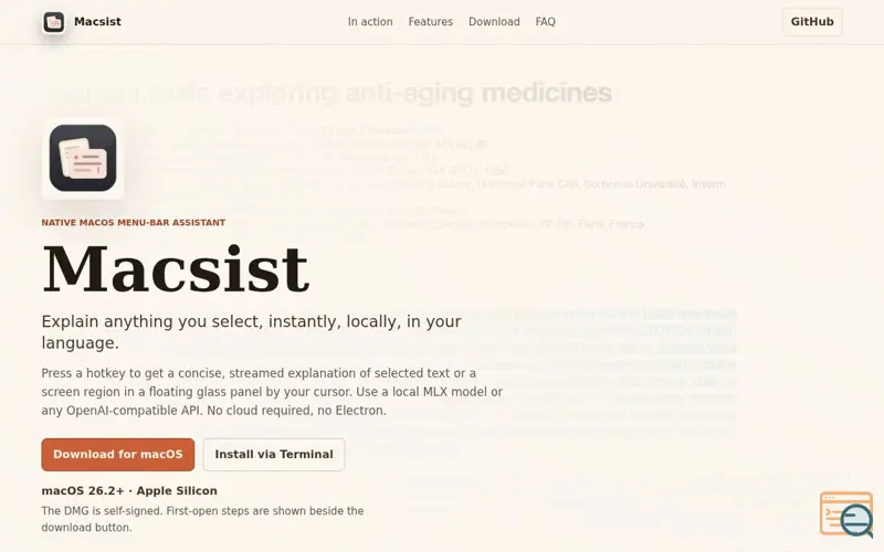 Screenshot of Macsist