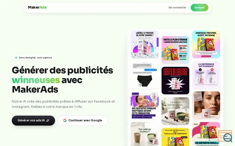 Screenshot of MakerAds