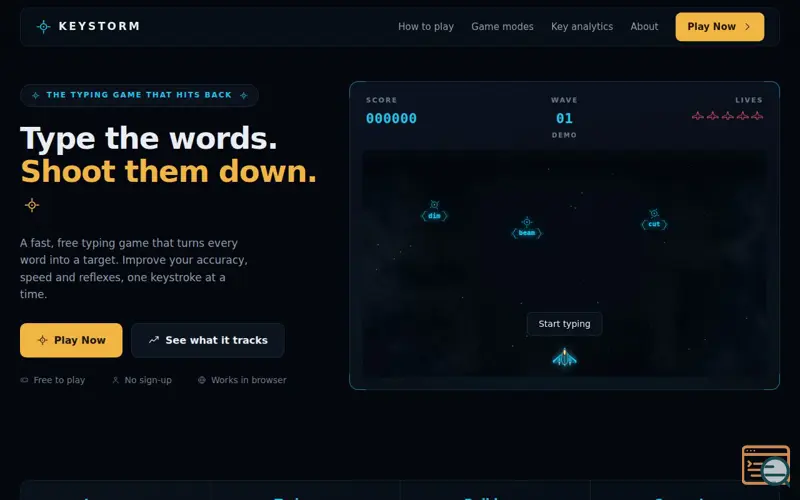 Screenshot of KeyStorm