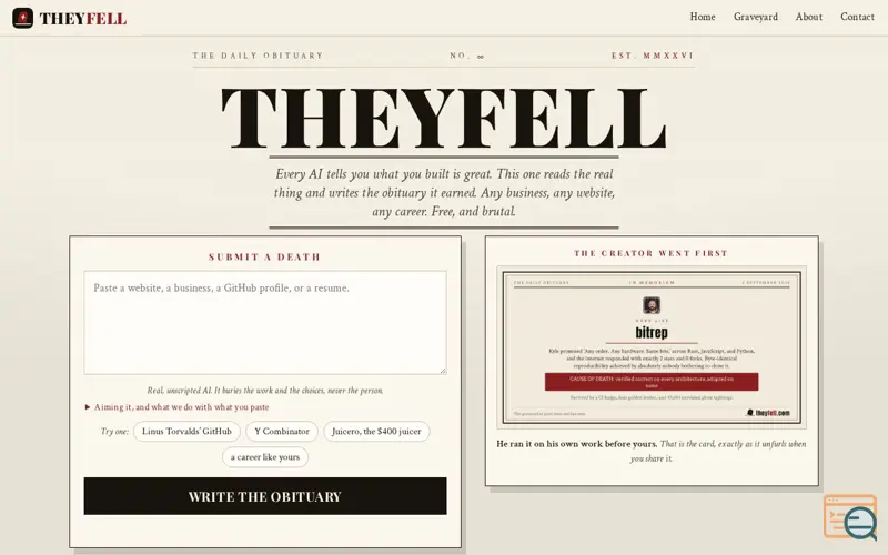 Screenshot of Theyfell