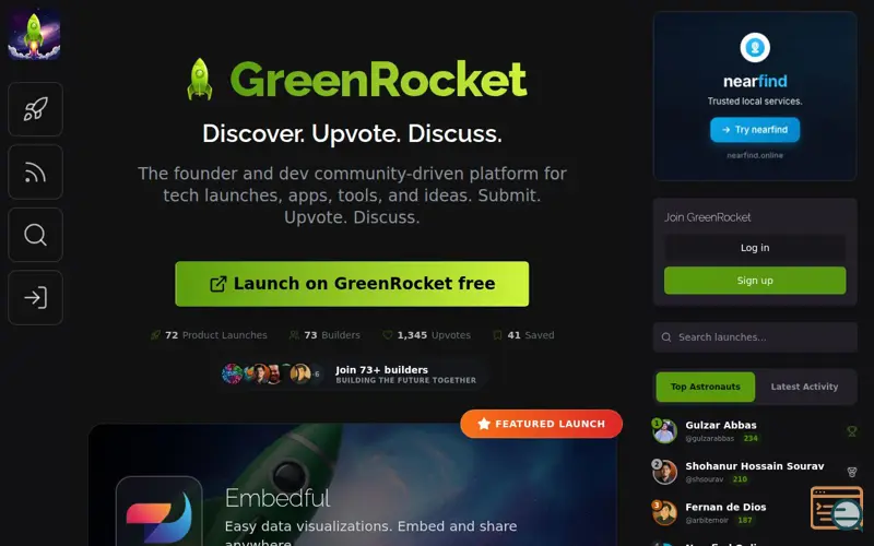Screenshot of GreenRocket