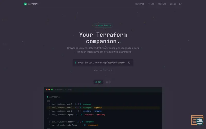 Screenshot of inframate