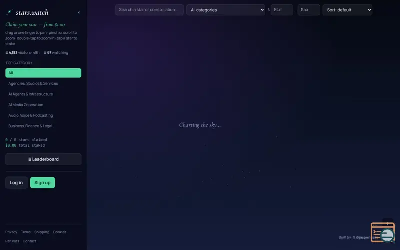 Screenshot of stars.watch