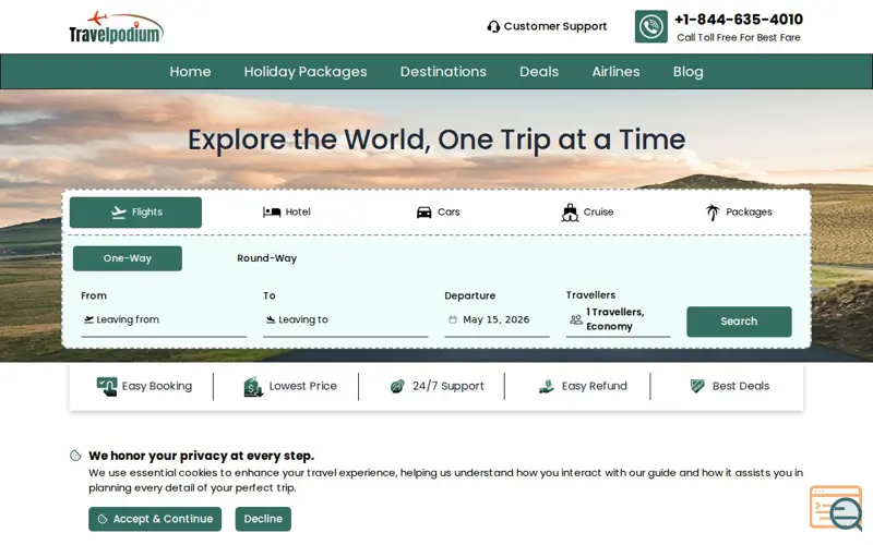 Screenshot of Travelpodium