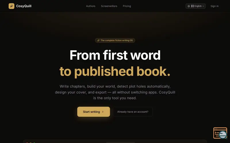 Screenshot of CosyQuill