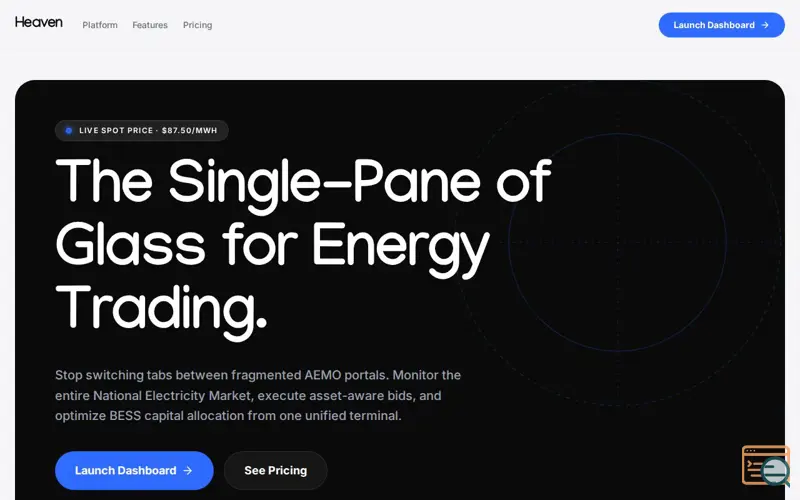 Screenshot of Heaven — NEM Grid Intelligence