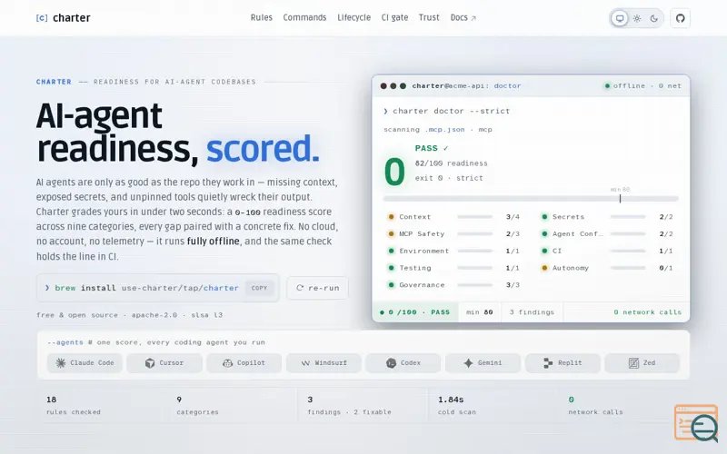 Screenshot of Charter