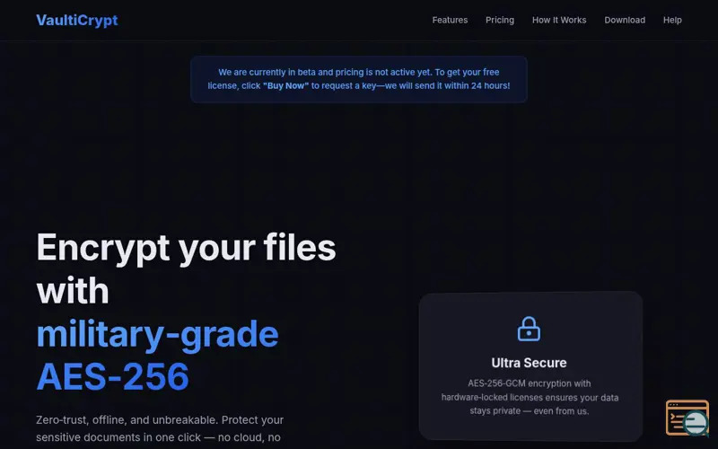 Screenshot of VaultiCrypt