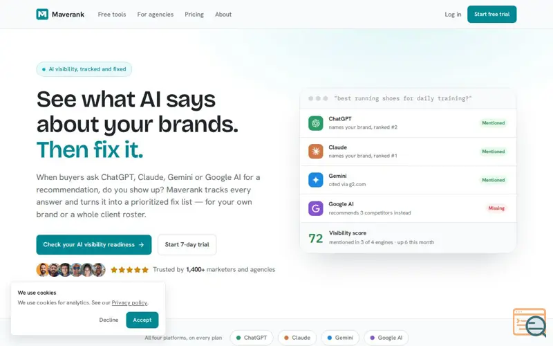 Screenshot of Maverank