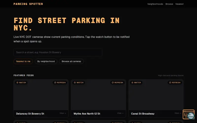 Screenshot of Let AI find you NYC street parking