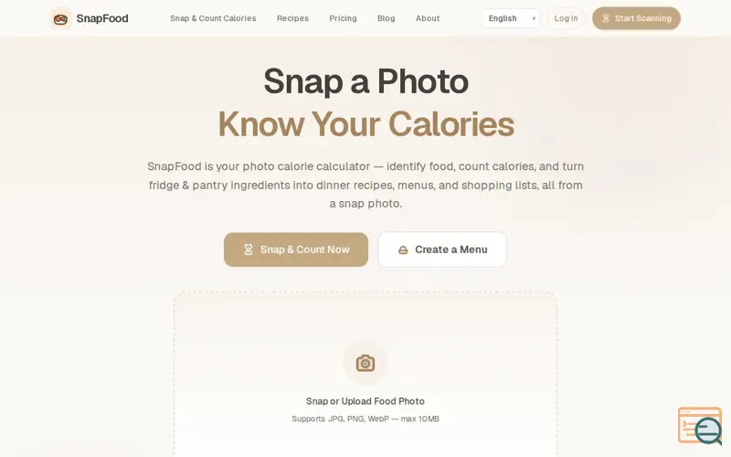 Screenshot of SnapFood - Photo Calories, Recipes & Dinner Menu | AI Chef