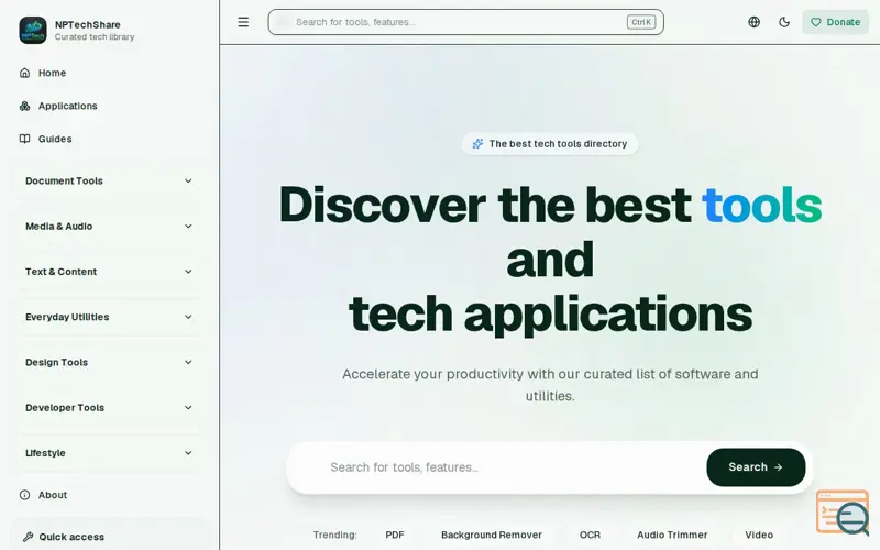 Screenshot of NPTechShare