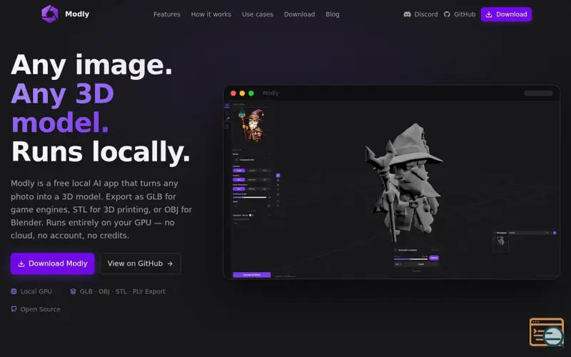 Screenshot of Modly