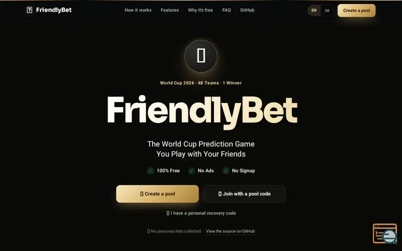 Screenshot of FriendlyBet
