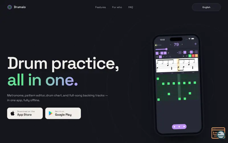 Screenshot of Drumaio