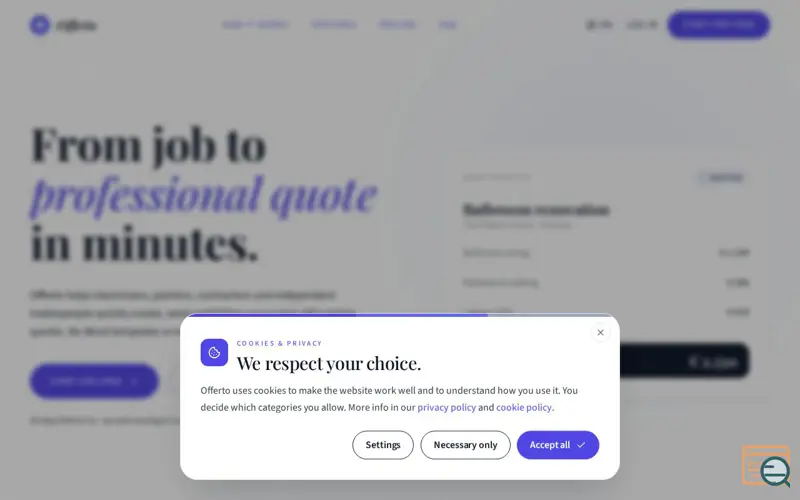 Screenshot of Offerto