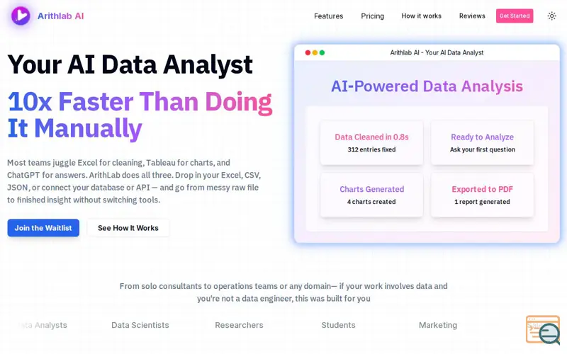 Screenshot of Arithlab AI