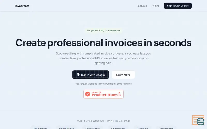 Screenshot of Invocreate