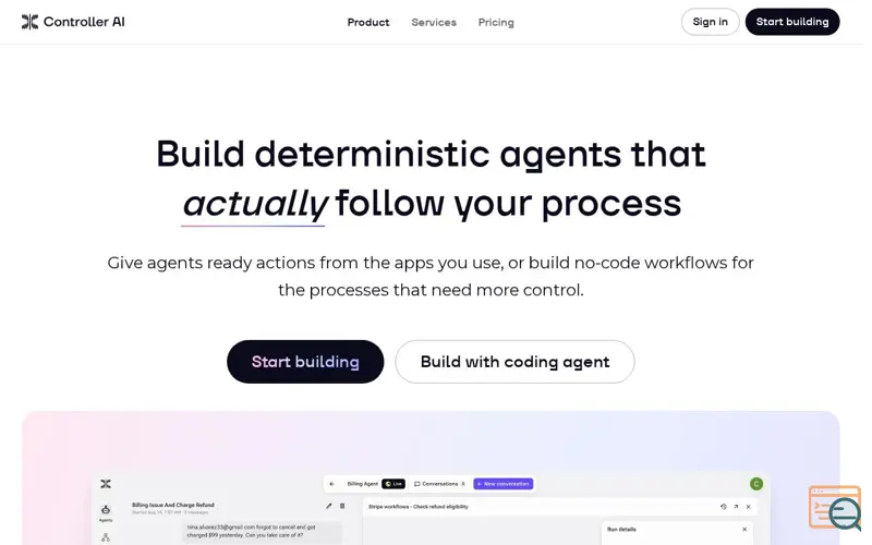 Screenshot of Controller AI