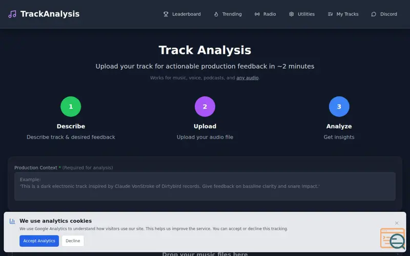 Screenshot of TrackAnalysis