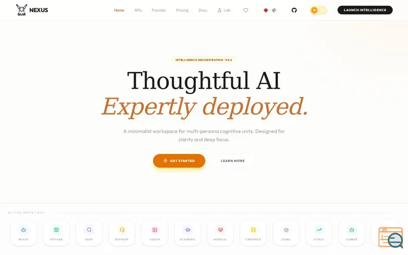 Screenshot of NEXUS — Multi Persona Agentic AI 