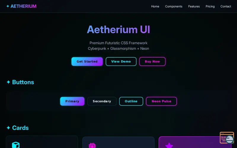 Screenshot of Aetherium UI