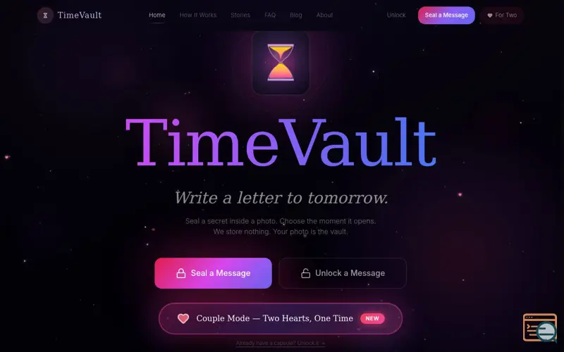 Screenshot of TimeVault