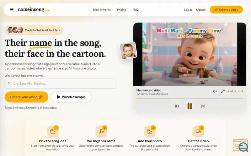 Screenshot of Name in Song